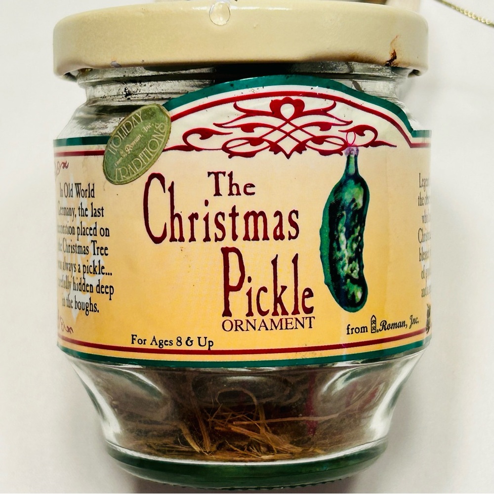 Vintage Christmas Pickle Ornament Matte Green Holiday Collectible from Roman Inc